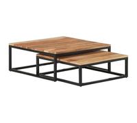 vidaXL Nesting Coffee Tables 2 pcs Solid Acacia Wood UK HOT