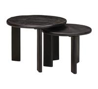 vidaXL Nesting Coffee Tables 2 pcs White Solid Mango Wood