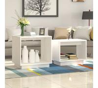 Vidaxl Nesting Coffee Tables 2 Pcs White Solid Wood Pine Coffee Tables