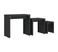 vidaXL Nesting Coffee Tables Hall Nestinge Table 3 pcs Black Engineered Wood