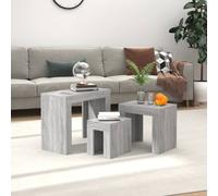 vidaXL Nesting Coffee Tables 3 pcs Grey Sonoma Engineered Wood