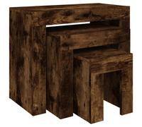 vidaXL Nesting Coffee Tables 3 Pcs Smoked Oak Engineered Wood, Brown