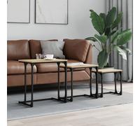 vidaXL Nesting Coffee Tables 3 pcs Sonoma Oak Engineered Wood