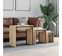 vidaXL Nesting Coffee Tables 3 pcs Sonoma Oak Engineered Wood