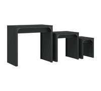 vidaXL Nesting Coffee Tables Hall Nestinge Table 3 pcs Black Engineered Wood