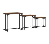 vidaXL Nesting Coffee Tables Nestinge Table 3 pcs Brown Oak Engineered Wood