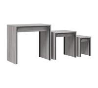 vidaXL Nesting Coffee Tables Nestinge Table 3 pcs Grey Sonoma Engineered Wood