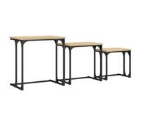 vidaXL Nesting Coffee Tables Nestinge Table 3 pcs Sonoma Oak Engineered Wood