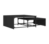 vidaXL Nesting Coffee Tables Side Table 2 pcs Black Engineered Wood and Metal
