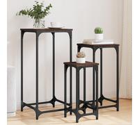 (brown oak) vidaXL Nesting Side Tables Coffee Table Nesting Table 3 pcs Engineered Wood