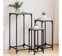 vidaXL Nesting Side Tables 3 pcs Grey Sonoma Engineered Wood LSO UK