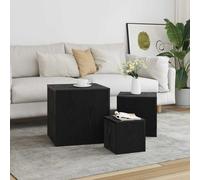 vidaXL Nesting Table 3 pcs Black Oak Engineered Wood