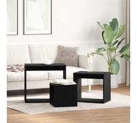 vidaXL Nesting Table 3 pcs Black Oak Engineered Wood