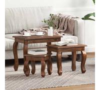 vidaXL Nesting Table 3 pcs Brown Solid Mahogany wood