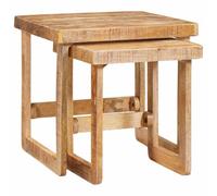 vidaXL Nesting Tables 2 pcs Brown 46 x 46 x 45 cm Solid Mango Wood