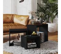 Vidaxl Nesting Tables 3 Pcs Black Engineered Wood