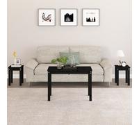 (black) vidaXL 3x Solid Wood Pine Nesting Tables Stackable Nesting Stand Multi Colours
