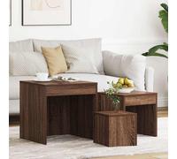 vidaXL Nesting Tables 3 pcs Brown Oak Engineered Wood UK NEW