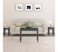 (grey) vidaXL 3x Solid Wood Pine Nesting Tables Stackable Nesting Stand Multi Colours