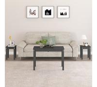 vidaXL Nesting Tables 3 pcs Grey Solid Wood Pine