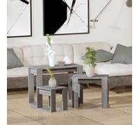 Vidaxl Nesting Tables 3 Pcs Grey Sonoma Engineered Wood Nesting Tables