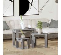 vidaXL Nesting Tables 3 pcs Grey Sonoma Engineered Wood
