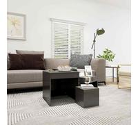 vidaXL Nesting Tables 3 pcs High Gloss Grey Engineered Wood UK HOT