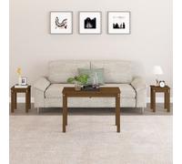 vidaXL Nesting Tables 3 pcs Honey Brown Solid Wood Pine
