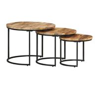 vidaXL Nesting Tables 3 pcs Rough Mango Wood
