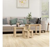 vidaXL Nesting Tables 3 pcs Sonoma Oak Engineered Wood