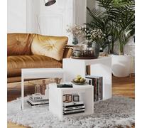 Vidaxl Nesting Tables 3 Pcs White Engineered Wood