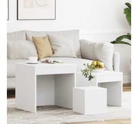 vidaXL 3x Nesting Tables White Chipboard Home Living Room Side End Table Set