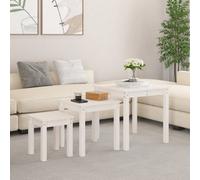Vidaxl Nesting Tables 3 Pcs White Solid Wood Pine