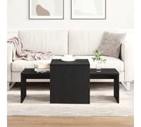 VidaXL Nesting Tables Black Oak 100 X 48 X 40 Cm Engineered Wood