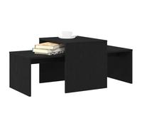 Nesting Table Set Black Oak 100 x 48 x 40 cm Engineered Wood Minimalist Compact