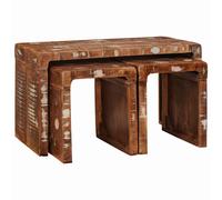 vidaXL Nesting Tables Brown Solid Mango Wood