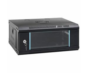 vidaXL Network Cabinet with Storage Black 53 x 35 x 21 cm Steel, Office Storage Solutions, Durable Equipment Cabinet, Wall-Mounted Technology, Industrial Server, Electronics Organizer