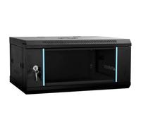 vidaXL Network Cabinet with Storage Black 60 x 35 x 28 cm Steel, Office Cabinet, Rectangular Lockable Storage for Industrial Equipment, Networking Tools, Electronics, and Communication Use