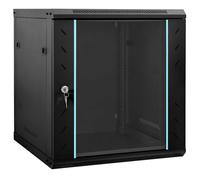 vidaXL Network Cabinet with Storage Black 60 x 45 x 65 cm Steel, Office Cabinet, Rectangular Lockable Storage for Industrial Equipment, Networking Tools, Electronics, and Communication Use