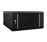 vidaXL Network Cabinet with Storage Black 60 x 60 x 35 cm Steel, Office Cabinet, Rectangular Lockable Storage for Industrial Equipment, Networking Tools, Electronics, and Communication Use