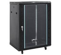 vidaXL Network Cabinet with Storage Black 600 x 450 x 860 mm Steel