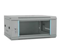 vidaXL Network Cabinet with Storage Grey 60 x 35 x 28 cm Steel, Office Cabinet, Rectangular Lockable Storage for Industrial Equipment, Networking Tools, Electronics, and Communication Use