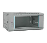 vidaXL Network Cabinet with Storage Grey 60 x 45 x 28 cm Steel, Office Cabinet, Rectangular Lockable Storage for Industrial Equipment, Networking Tools, Electronics, and Communication Use