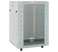 vidaXL Network Cabinet with Storage Grey 60 x 60 x 80 cm Steel, Office Storage, Secure Cabinet, Mobile, Network Equipment Locker, Industrial Furniture, Workspace, Heat Resistant