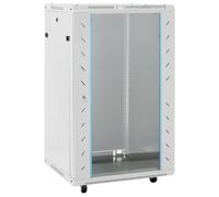 vidaXL 18U Network Cabinet with Swivel Feet, Server Rack for Home Office Server Room, Data Cabinet with Glass Door, Computer Equipment, 19" IP20