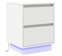vidaXL Night Cabinet with White LED Lights 39 x 34.5 x 50 cm