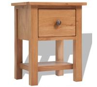 vidaXL Solid Oak Wood Nightstand Brown Bedside Table Chest Telephone Stand