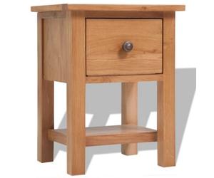 Vidaxl Nightstand 36X30X47 Cm Solid Oak Wood