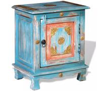 vidaXL Nightstand Bedside Table Side Cabinet Home Decor Solid Mango Wood Blue