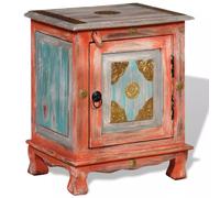 vidaXL Nightstand Bedside Table Side Cabinet Home Decor Solid Mango Wood Orange